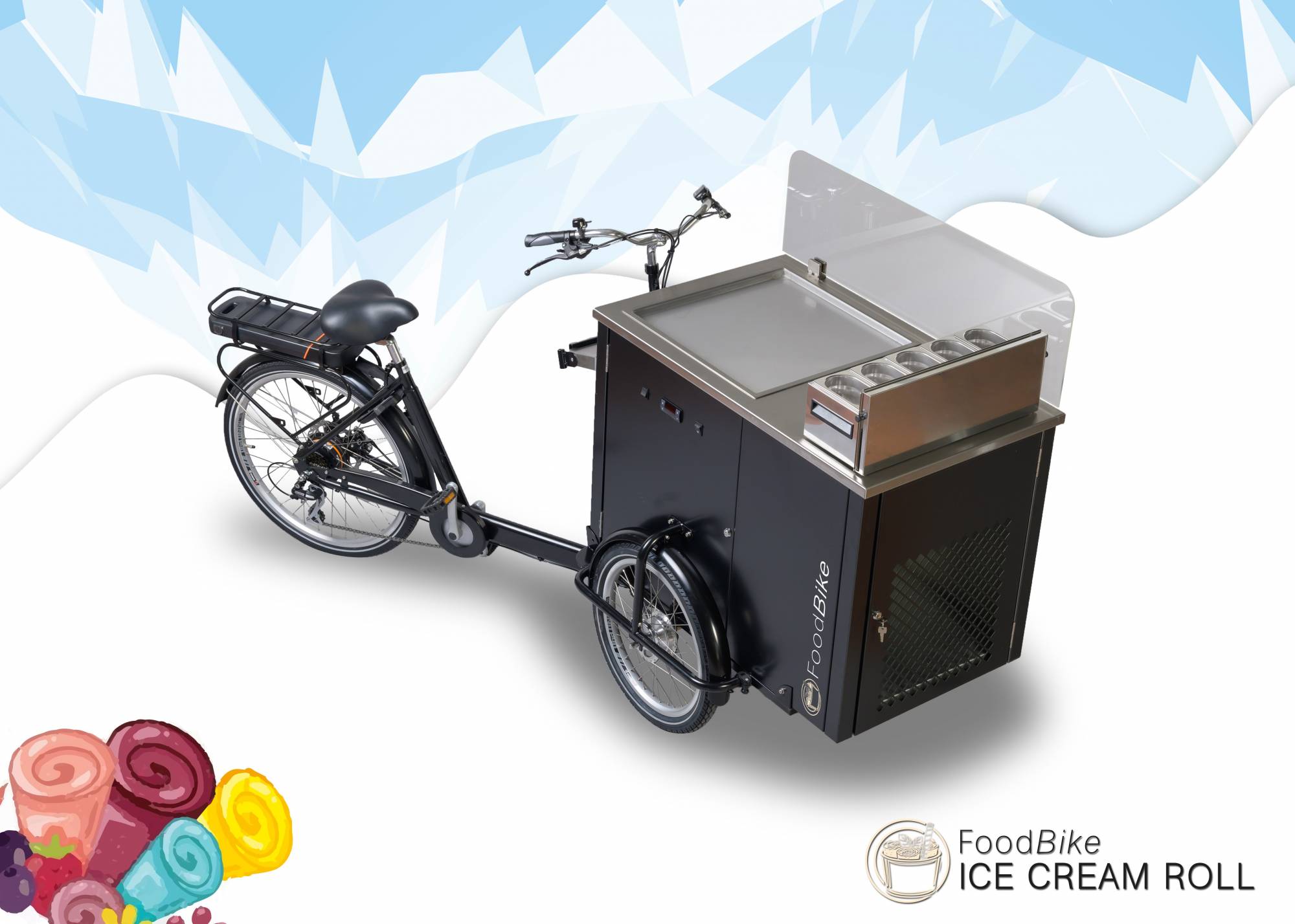 achat vélo triporteur glace pour la vente ambulante de glaces en rouleaux Paris