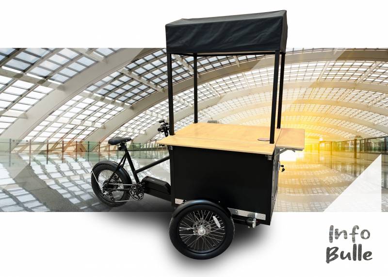 location longue durée de cargo bike électrique et personnalisé pour faire de la publicité dans la rue au Havre 76