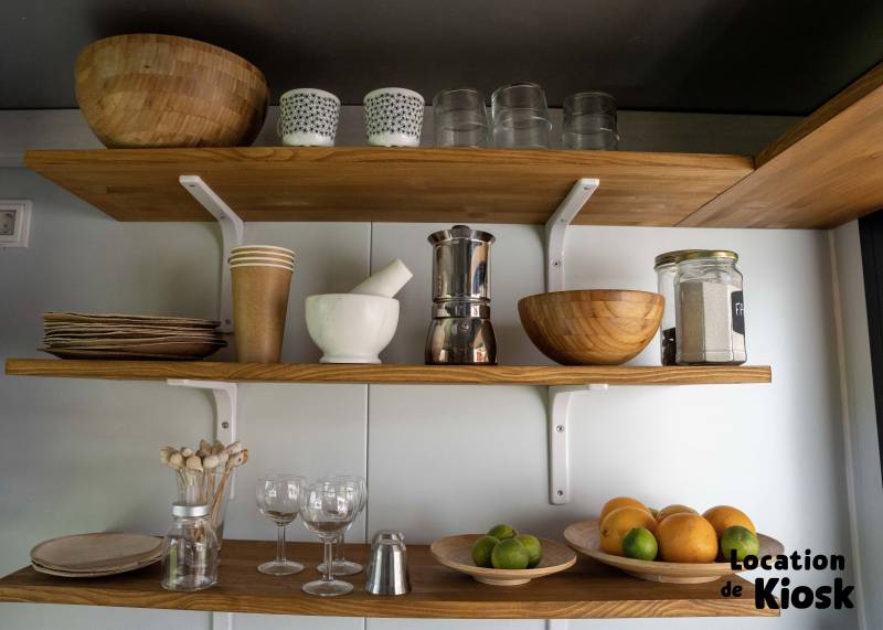 location de kiosque en bois avec cuisine équipée en France