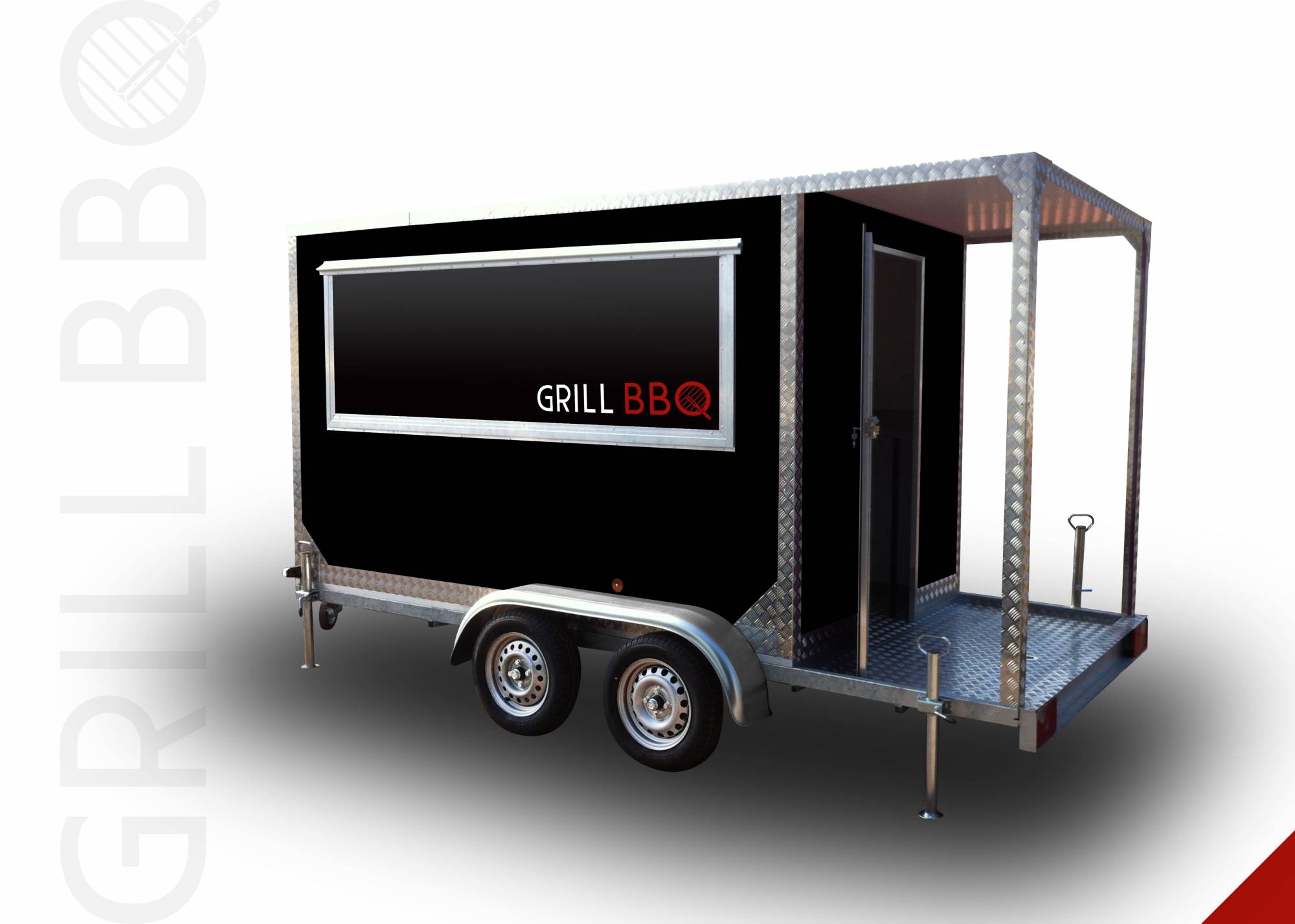 Fabrication d'une remorque ambulante grill BBQ sur mesure avec équipements CHR Paris