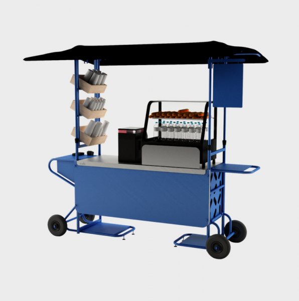 Stand Dinettes pour la vente en bocaux devant l'enseigne à Bandol 83