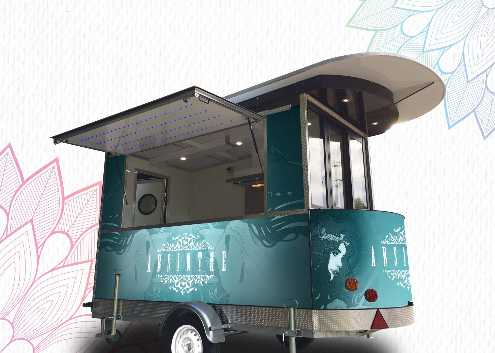 achat remorque snack et remorque magasin design tout équipé pour la vente ambulante Lyon